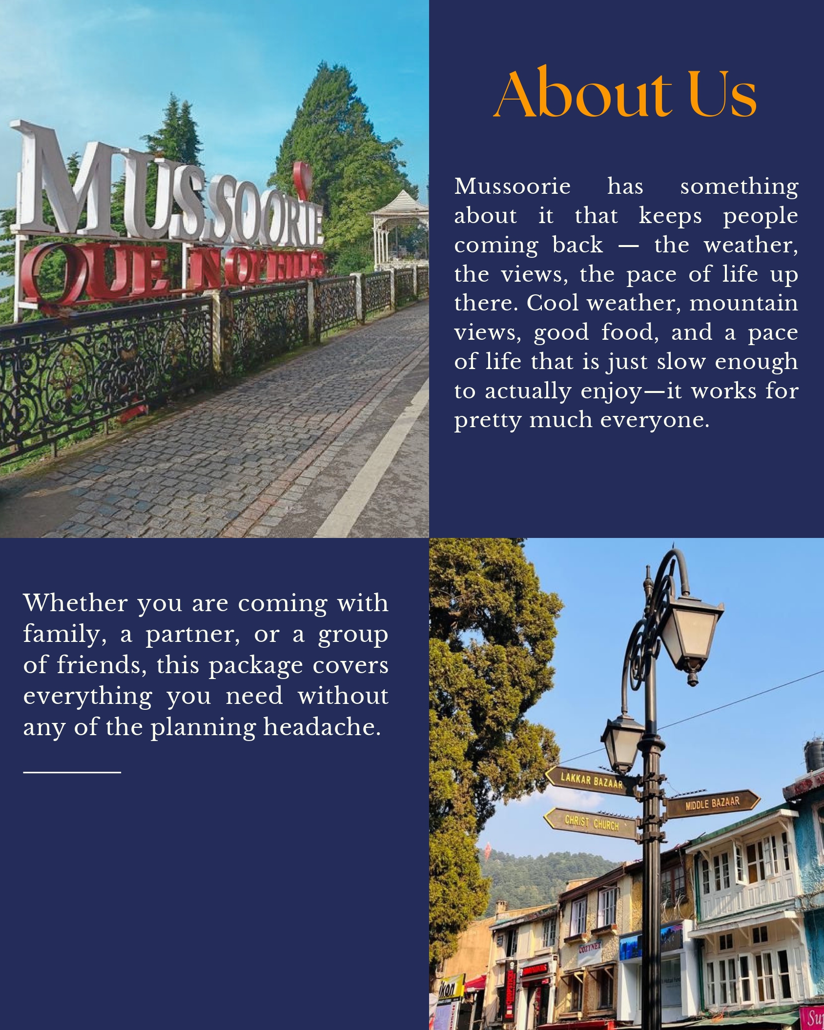 Mussoorie travel itinerary details